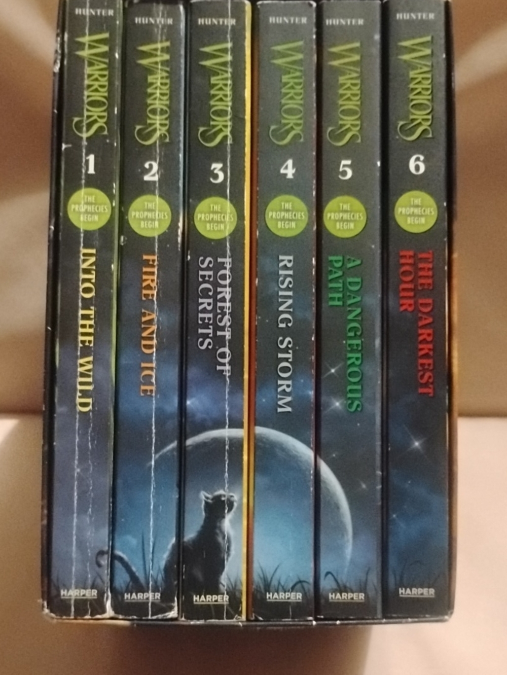 Warriors Book Set - Harper - Blue, Black, Green, Red Spines